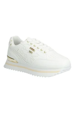Sneakers donna “Patrizia Pepe” PPJ265 Collezione Primavera /Estate 2025 – Bianco e argento/Bianco e oro