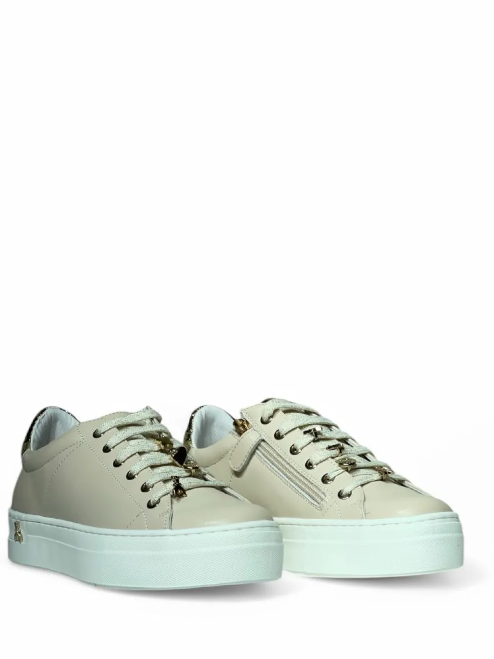Sneakers donna “Patrizia Pepe” PPJ824 Collezione Primavera /Estate 2025 – Bianco/Avorio/Beige/Nero