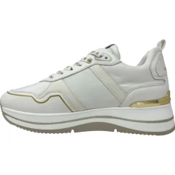 Sneakers donna “Patrizia Pepe” PPJ270 Collezione Primavera /Estate 2025 – Bianco e oro/beige e oro