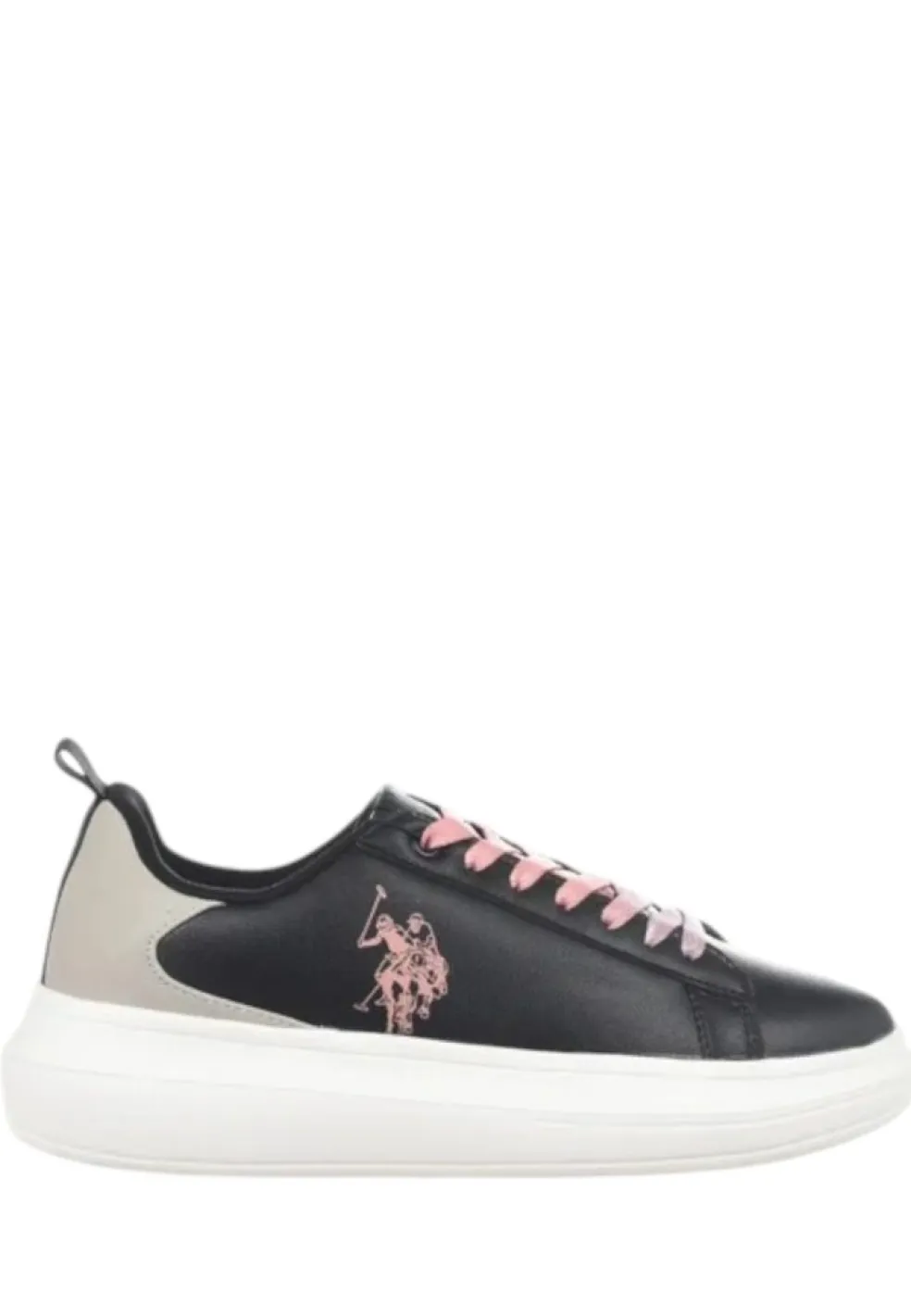 Sneakers donna “U.S. POLO” HELIS026-BLK-PIN04 Collezione Primavera/Estate 2025 – Nero e rosa