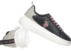 Sneakers donna “U.S. POLO” HELIS026-BLK-PIN04 Collezione Primavera/Estate 2025 – Nero e rosa