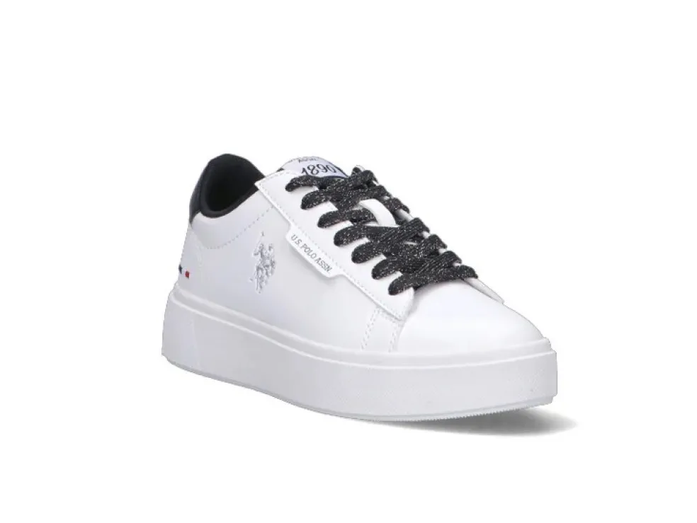 Sneakers donna “U.S. POLO” MARAYA003-WHI-BLK01 Collezione Primavera/Estate 2025 – Bianco e nero