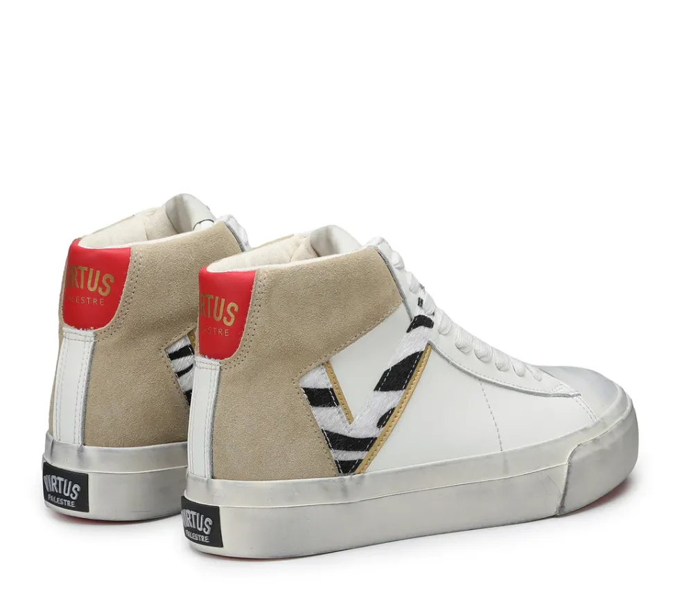 Sneakers donna “Virtus Palestre” VTW200100/01 Collezione Autunno/Inverno 2024/2025 Zebrato – Grigio/Bianco