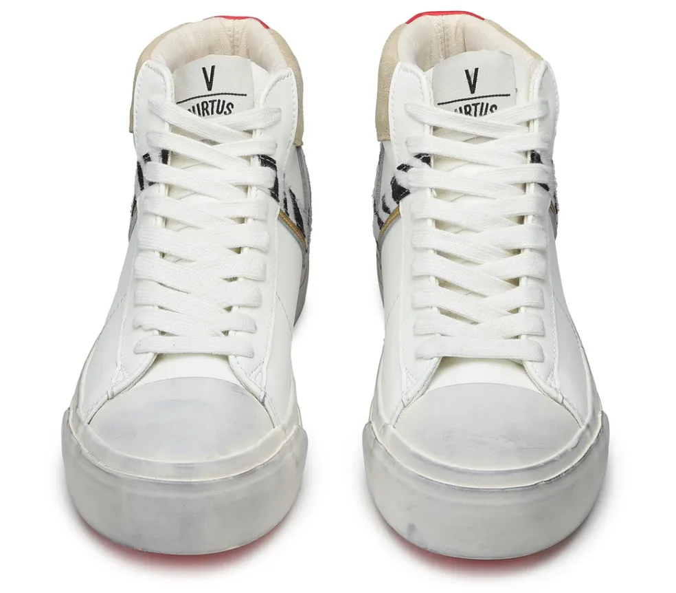 Sneakers donna “Virtus Palestre” VTW200100/01 Collezione Autunno/Inverno 2024/2025 Zebrato – Grigio/Bianco