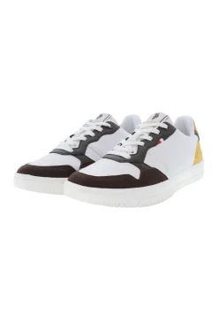 Sneakers uomo “U.S. Polo Assn.” Kosmo001 Collezione Primavera/Estate 2025 – Bianco Marrone Senape