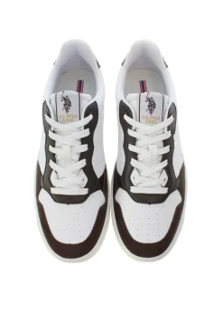 Sneakers uomo “U.S. Polo Assn.” Kosmo001 Collezione Primavera/Estate 2025 – Bianco Marrone Senape