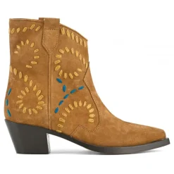Stivaletti texano donna “Coral Blue” CB.K323.01 Collezione Autunno/Inverno 2024/2025 – Nero/Cognac