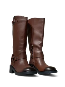 Stivali Bikers donna “Braccialini” N153 Collezione Autunno/Inverno 2024/2025 vintage – Marrone