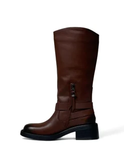 Stivali Bikers donna “Braccialini” N153 Collezione Autunno/Inverno 2024/2025 vintage – Marrone