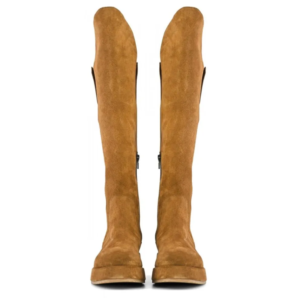 Stivali donna “Coral Blue” CB.K323.21 Collezione Autunno/Inverno 2024/2025 – Nero/Cognac